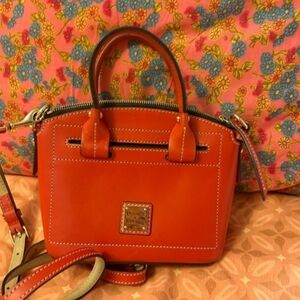 Dooney & Bourke Red Orange Mini Micro Nano Leather Crossbody